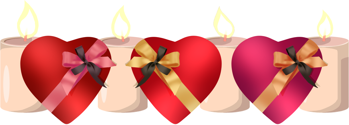 Lignée Bougies Saint Valentin Coeurs